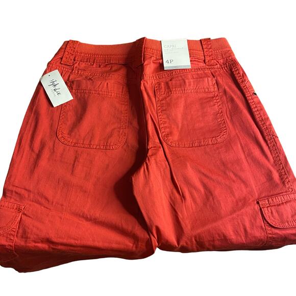 NWT STYLE & CO CAPRI PANTS RUBY RED TONE WOMEN’S SIZE 4P - Picture 7 of 8